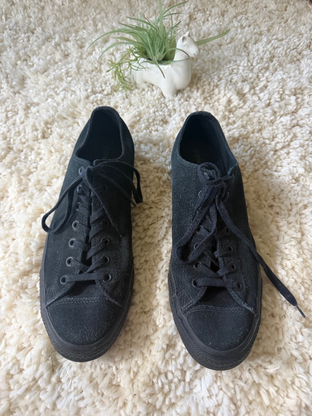 Classic Converse like new skater, athletic trendy Men's Black Low-Top Canvas Sne